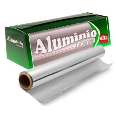 Lebensmittelechte Aluminiumfolienrolle 40 cm × 250 m – E.40X250BL1-6 (Pack- und Rollenansicht)