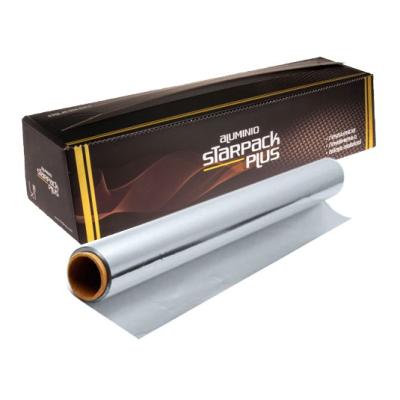 Rollo de papel de aluminio alimentario STARPACK PLUS 40cmx270 m. - E.40X300PLUS1 (vista pack + rollo)