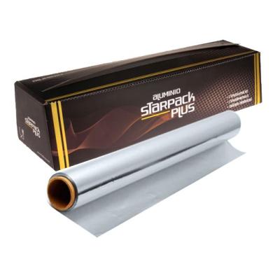 Rollo de papel de aluminio alimentario STARPACK PLUS 40cmx270 m. - E.40X300PLUS2 (vista pack + rollo)