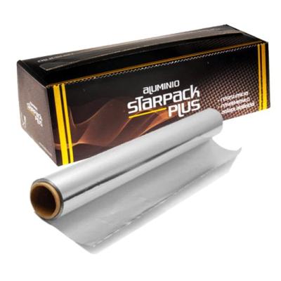 Rouleau de papier aluminium alimentaire STARPACK PLUS 29cmx250 m. - E.29X250PLUS1 (vue pack + rouleau)