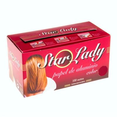 Spezielle Aluminiumfolienrolle für Friseure 100 m, farbe rot – STARLADY ROJO (Schrägansicht)