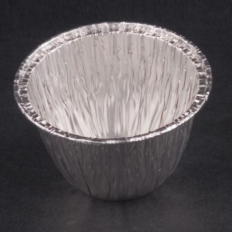 Embalagem circular de alumínio com borda ondulada Ø80x46 mm - A135 - fundo preto