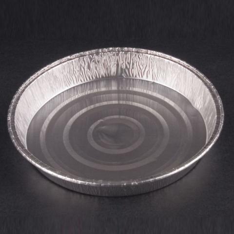 A 203 - Embalagem circular de alumínio com borda ondulada Ø135x17 mm - fundo preto