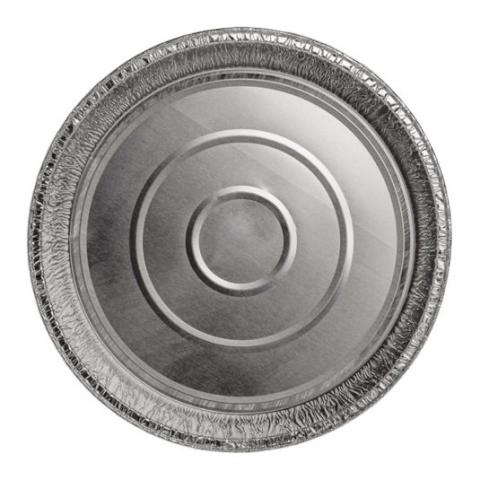 Envase circular de aluminio con borde rizado Ø202x37 mm - A 1025 (vista planta)