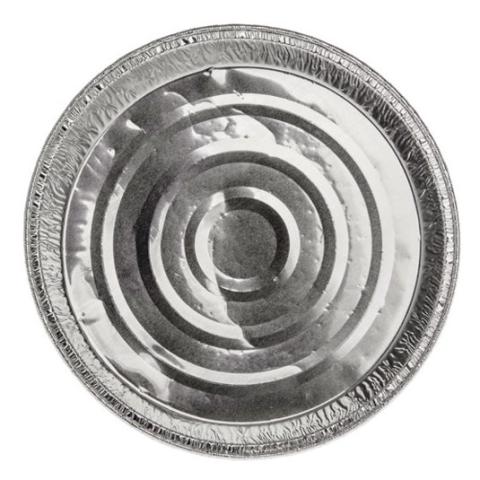 Embalagem circular de alumínio com borda ondulada Ø135x17 mm - A 203 (vista da planta)