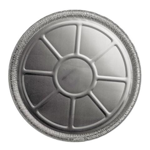 Embalagem circular de alumínio com borda ondulada Ø250x14 mm - A 570 (vista da planta)