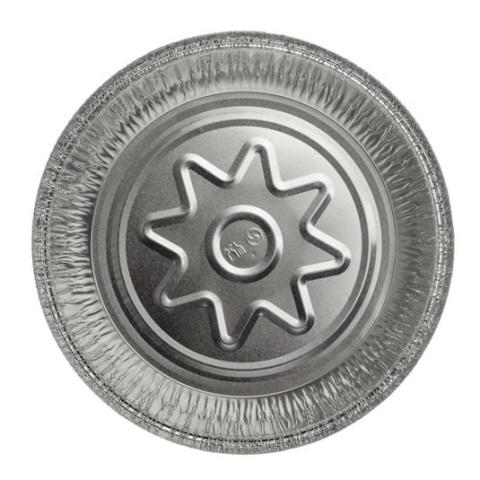 Embalagem circular de alumínio com borda ondulada Ø208x40 mm - C 807-1025L (vista da planta)