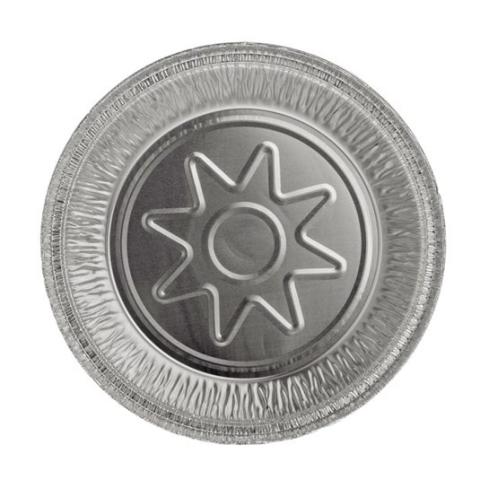 Embalagem circular de alumínio com borda ondulada Ø186x40 mm - B 775 (vista da planta)
