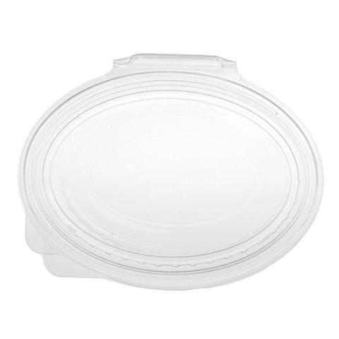 Embalagem de plástico OPS transparente oval com tampa 250 ml - G 250 - 143x110x46 mm (vista da planta)