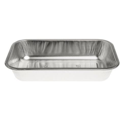 Embalagem de alumínio retangular com borda ondulada 171x103x33 mm - D 390 (vista elevada)