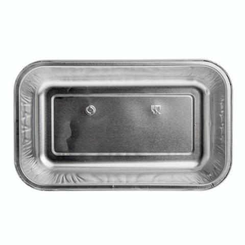 Embalagem de alumínio retangular com borda ondulada 171x103x33 mm - D 390 (vista da planta)