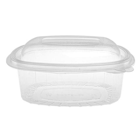 Envase transparente rectangular con tapa 250 ml. - G 250 - 143x110mm (vista lateral)