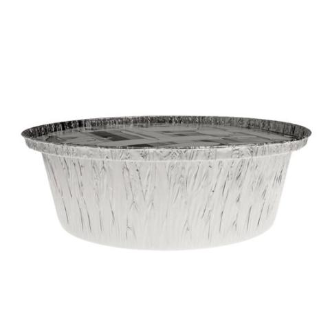 Embalagem circular de alumínio com borda ondulada e tampa Ø205x57 mm - B 1420+TI UÑA (vista elevada)