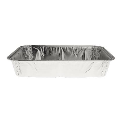 Embalagem de alumínio retangular com borda ondulada 187x137x33 mm - D 650 MM (vista elevada)