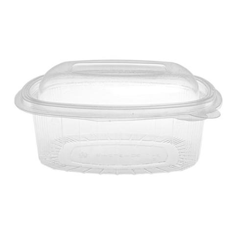 Envase transparente rectangular con tapa 370 ml. - G 370 B - 140x115mm (vista frontal)