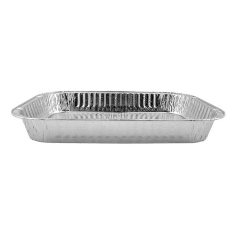 Envase de aluminio rectangular con borde rizado 282x185x37 mm - D 1500 (vista lateral)