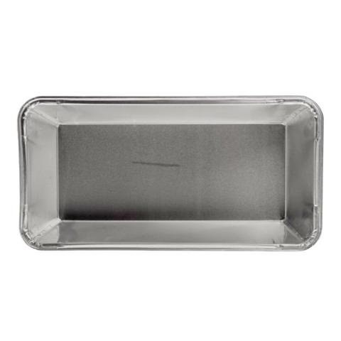 Envase de aluminio rectangular con borde rizado 247x127x70 mm - D 1580 (vista planta)