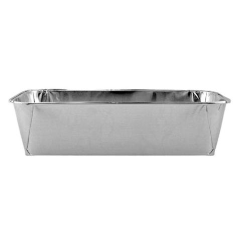 Embalagem de alumínio retangular com borda ondulada 233x104x61 mm - D 1000 (vista elevada)