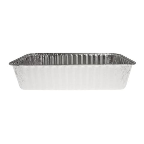 Embalagem de alumínio retangular com borda ondulada 207x117x45 mm - D 750 (vista elevada)
