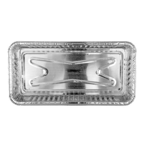 Embalagem de alumínio retangular com borda ondulada 248x126x34 mm - D 865 (vista da planta)
