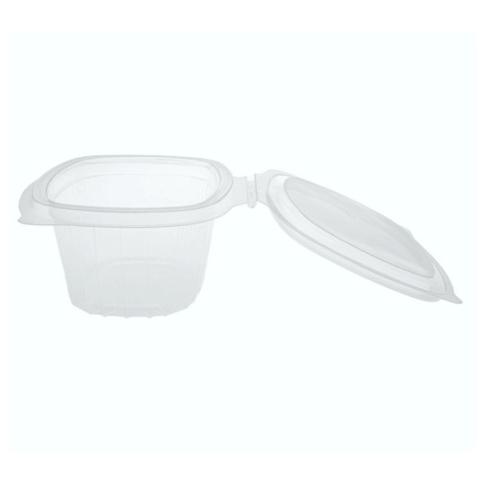 Embalagem de plástico PP transparente retangular 124x106x49 mm. - GCP 250 (vista superior aberta)
