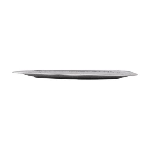 Plateau ovale en aluminium avec bord recourbé 425x288x25 mm - D 43X28 (vue en elévation)