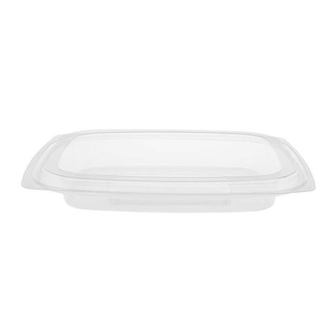 Tapa  de plástico OPS transparente para envase rectangular 150x125x7 mm - TGD 150 B (vista oblicua)