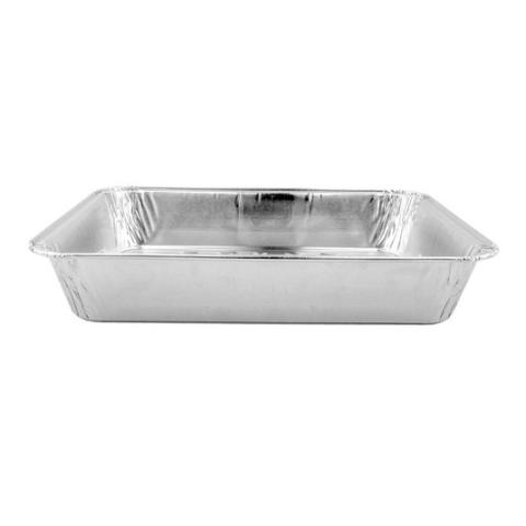 Embalagem de alumínio retangular com borda ondulada 227x177x38 mm. - D 1100 (vista elevada)