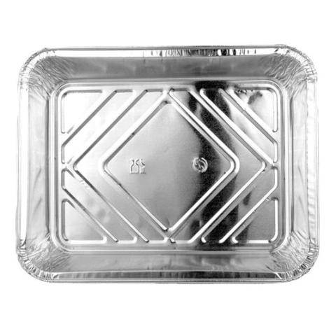 Embalagem de alumínio retangular com borda ondulada 227x177x38 mm. - D 1100 (vista da planta)