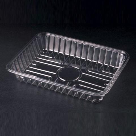 Embalagem de plástico OPS transparente retangular sem tampa 250x182x40 mm. - GO 1100 (vista oblíqua old preto)