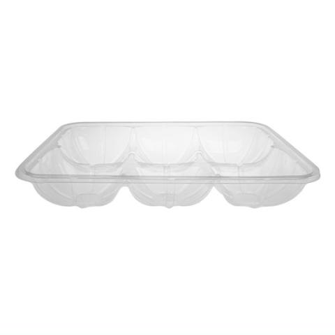 Embalagem de plástico OPS transparente retangular compartimentada 250x182x40 mm. - GO 1100 A (vista elevada)