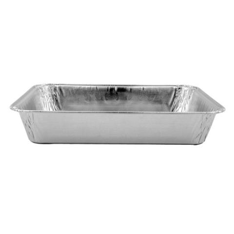 Rectangular aluminum foil container with crimped edge 227x177x38 mm - D 1100 MM (elevation view)