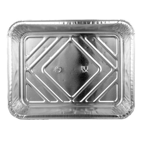 Rectangular aluminum foil container with crimped edge 227x177x38 mm - D 1100 MM (plan view)
