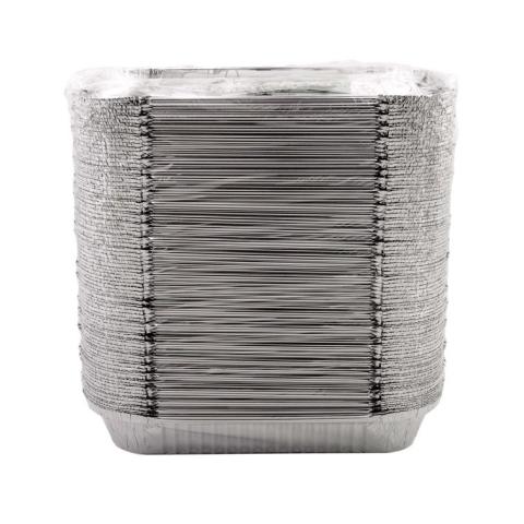 Rectangular aluminum foil container with rolled rim and raised edge 287x187x37 mm - CE 1500 (elevation view)
