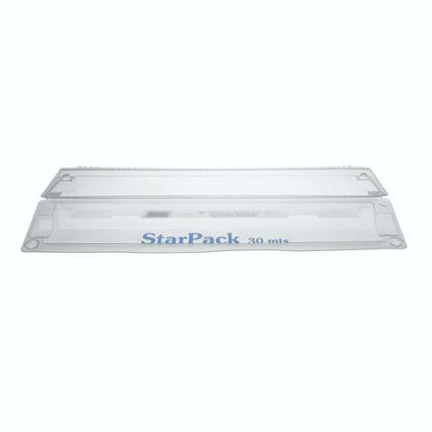 Food-grade aluminium foil roll 29 cm x 30 m with transparent dispenser – STAR 10 30 B (transparent dispenser view)