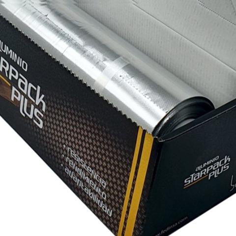 Lebensmittelechte Aluminiumfolienrolle STARPACK PLUS 29cmx300 m - E.29X300PLUS2 (Offene Packansicht)