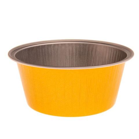 Envase de aluminio circular con borde rizado Ø85x35 mm - A134 Lacado Oro (vista lateral)