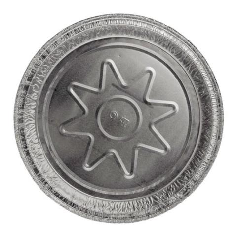 Envase circular de aluminio con borde rizado y canto alzado Ø205x37 mm - B 1025 PRO (vista planta)