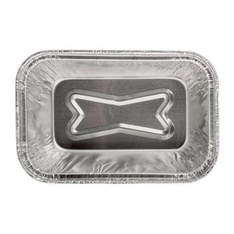 Rechteckige Aluminiumschale mit Bördelrand und erhöhtem Rand 110x72x34 mm - E 150 (Draufsicht)