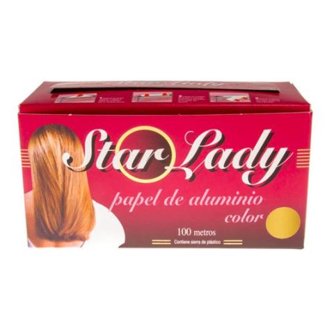 Rolo de papel de alumínio especial para cabeleireiro 100 m, cor ouro – STARLADY ORO (vista frontal)