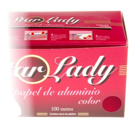 Rolo de papel de alumínio especial para cabeleireiro 100 m, cor vermelho – STARLADY ROJO (vista de detalhe)