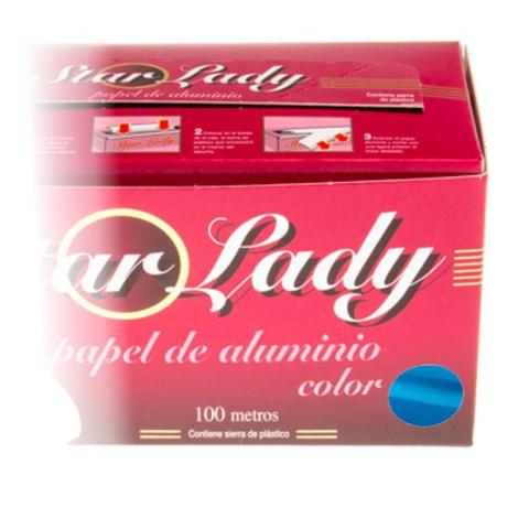Special aluminium foil roll for hairdressing 100 m, blue color – STARLADY AZUL (detail view)