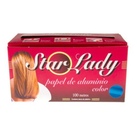 Spezielle Aluminiumfolienrolle für Friseure 100 m, farbe blau – STARLADY ALUM (Frontalansicht)