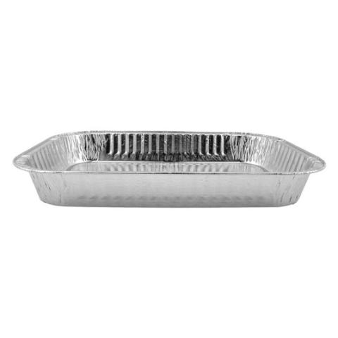 Embalagem de alumínio retangular com borda ondulada 282x185x37 mm - D 1500 (vista elevada)