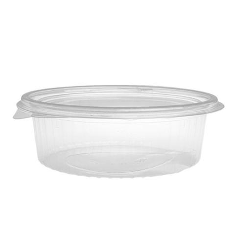 Barquette OPS transparent ovale de 500 ml avec couvercle 166x132x55 mm - G500 (vue en élévation)