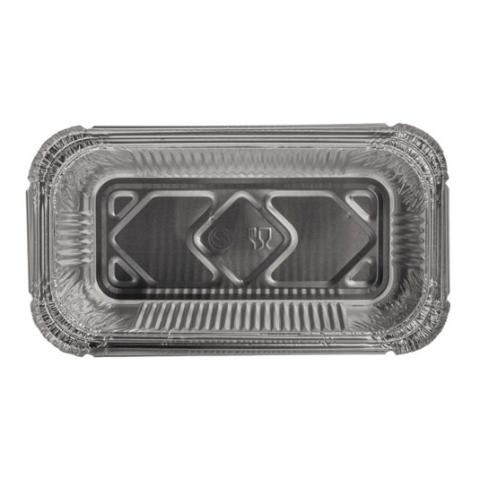 Barquette rectangulaire en aluminium avec bord roulé et rebord relevé 211x146x40 mm - R 13–670 L (vue en plan)