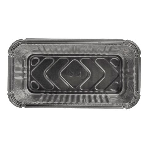 Embalagem retangular de alumínio com bordo enrolado e rebordo elevado 222x118x54 mm - R 14–901 LM (vista em planta)