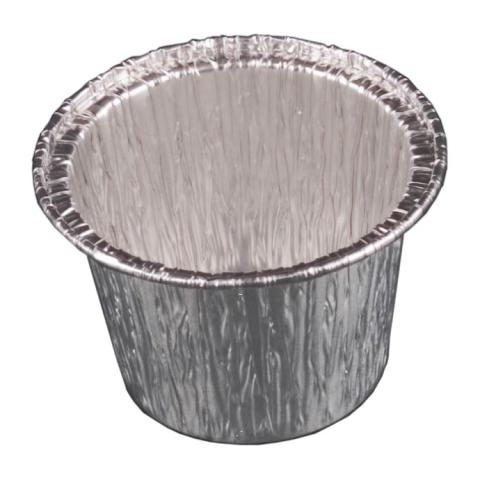 Round aluminum foil container with crimped edge Ø72x45 - A 107 (oblique view II)