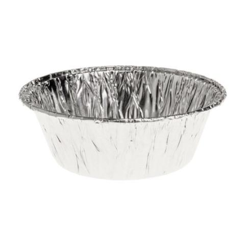 Round aluminum foil container with crimped edge Ø92x15 mm - A 85 (elevation view)