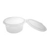 Embalagem de plástico OPS transparente oval - G 1000 - 200x165x68 mm (vista superior aberta)